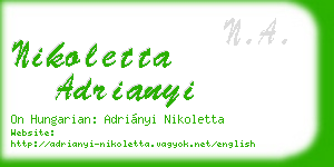 nikoletta adrianyi business card